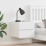 Noptieră cu sertar 2 pcs Alb 39 x 34 x 33 cm Lemn masiv de pin GartenMobel Dekor