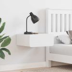 Noptieră cu sertar Alb 39 x 34 x 16,5 cm Lemn masiv de pin GartenMobel Dekor