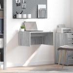 Birou montat pe perete Gri Sonoma 60 x 45 x 30 cm Lemn compozit GartenMobel Dekor