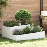 Vază pentru Grădină Alb 100 x 100 x 50 cm Oțel laminat la rece GartenMobel Dekor