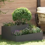 Vază pentru Grădină Negru 80 x 80 x 50 cm Oțel laminat la rece GartenMobel Dekor