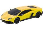 MASINA CU TELECOMANDA LAMBORGHINI AVENTADOR GALBEN CU SCARA 1 LA 24 SuperHeroes ToysZone