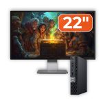 Pachet Calculator Second Hand DELL OptiPlex 5060 Mini PC, Intel Core i5-8500T 2.10-3.50GHz, 16GB DDR4, 512GB SSD + Monitor 22" NewTechnology Media