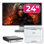 Pachet Calculator Second Hand HP EliteDesk 800 G3 Mini PC, Intel Core i5-6500T 2.50GHz, 16GB DDR4, 256GB SSD + Monitor 24" &amp; Imprimanta Brother HL-L6300DW NewTechnology Media