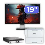 Pachet Calculator Second Hand HP EliteDesk 800 G3 Mini PC, Intel Core i5-6500T 2.50GHz, 16GB DDR4, 512GB SSD + Monitor 19" &amp; Imprimanta Brother HL-L6300DW NewTechnology Media