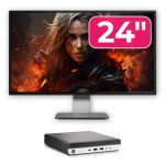 Pachet Calculator Second Hand HP EliteDesk 800 G3 Mini PC, Intel Core i5-6500T 2.50GHz, 16GB DDR4, 512GB SSD + Monitor 24" NewTechnology Media
