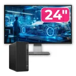 Pachet Calculator Second Hand HP EliteDesk 800 G6 Tower, Intel Core i5-10400F 2.90 - 4.30GHz, 16GB DDR4, Placa Video AMD Radeon R7 430 2GB, 256GB SSD + Monitor 24" NewTechnology Media