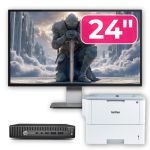 Pachet Calculator Second Hand HP Elitedesk 800 G2 Mini PC, Intel Core i7-6700T 2.80GHz, 16GB DDR4, 512GB SSD + Monitor 24" &amp; Imprimanta Brother HL-L6300DW NewTechnology Media