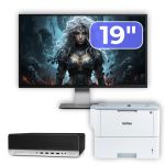 Pachet Calculator Second Hand HP ProDesk 800 G3 SFF, Intel Core i5-7500 3.40 - 3.80GHz, 16GB DDR4, 500GB SSD + 1TB HDD, DVD-ROM + Monitor 19" &amp; Imprimanta Brother HL-L6300DW NewTechnology Media