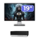 Pachet Calculator Second Hand HP ProDesk 800 G3 SFF, Intel Core i5-7500 3.40 - 3.80GHz, 16GB DDR4, 500GB SSD + 1TB HDD, DVD-ROM + Monitor 19" NewTechnology Media