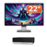 Pachet Calculator Second Hand HP ProDesk 800 G3 SFF, Intel Core i5-7500 3.40 - 3.80GHz, 16GB DDR4, 500GB SSD + 1TB HDD, DVD-ROM + Monitor 22" NewTechnology Media