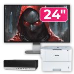 Pachet Calculator Second Hand HP ProDesk 800 G3 SFF, Intel Core i5-7500 3.40 - 3.80GHz, 16GB DDR4, 500GB SSD + 1TB HDD, DVD-ROM + Monitor 24" &amp; Imprimanta Brother HL-L6300DW NewTechnology Media