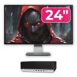 Pachet Calculator Second Hand HP ProDesk 800 G3 SFF, Intel Core i5-7500 3.40 - 3.80GHz, 16GB DDR4, 500GB SSD + 1TB HDD, DVD-ROM + Monitor 24" NewTechnology Media