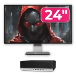 Pachet Calculator Second Hand HP ProDesk 800 G3 SFF, Intel Core i5-7500 3.40 - 3.80GHz, 16GB DDR4, 500GB SSD + 1TB HDD, DVD-ROM + Monitor 24" NewTechnology Media