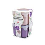 SET 2 RECIPIENTE SILICON, MELII, PINK PURPLE SuperHeroes ToysZone