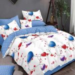 Lenjerie de pat finet 6 piese, cearceaf pat clasic, cearceaf pilota 200x230, 2 fete perna 50x70, 2 fete perna 70x70, Extra, Blue Royal Relax KipRoom