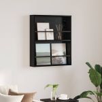 Raft pentru reviste Stejar Negru 60 x 12 x 70 cm Lemn compozit GartenMobel Dekor