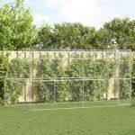 Cușcă pentru câini 2 pcs Argintiu 4 x 2 x 2 m Oțel GartenMobel Dekor