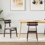 Scaun de sufragerie 2 pcs Maro deschis și deschis GartenMobel Dekor