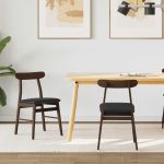 Scaun de sufragerie 2 pcs Maro deschis și negru GartenMobel Dekor