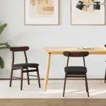 Scaun de sufragerie 2 pcs Maro deschis și negru GartenMobel Dekor