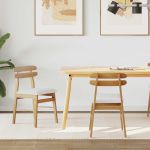 Scaun de sufragerie 2 pcs Natural și deschis GartenMobel Dekor