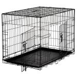 Cusca metalica pentru caine XL, pliabila, cu tava detasabila si maner, 91x57x63 cm, negru Household NewTrend