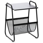 Masuta laterala cu suport reviste 40x40x55 cm, metal si lemn, negru Household NewTrend