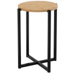 Masuta rotunda tip noptiera, baza metalica, 29x42 cm, design minimalist, negru Household NewTrend