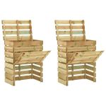 Compostor grădină din șipci 2 buc. 80x50x100 cm lemn pin tratat GartenMobel Dekor