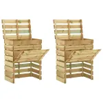 Compostor grădină din șipci 2 buc. 80x50x100 cm lemn pin tratat GartenMobel Dekor