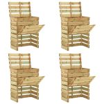 Compostor grădină din șipci 4 buc. 80x50x100 cm lemn pin tratat GartenMobel Dekor