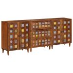 Bufet 3 pcs castan Lemn de mango solid GartenMobel Dekor