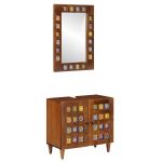 Set de mobilier pentru baie 2 pcs castan Lemn de mango solid GartenMobel Dekor