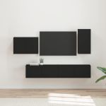 4 pcs Negru GartenMobel Dekor