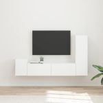 Set comodă TV Pe perete 4 pcs Alb Lemn compozit GartenMobel Dekor