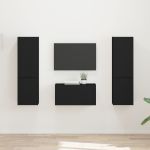 3 pcs Negru GartenMobel Dekor