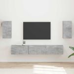 Set comodă TV Pe perete 3 pcs Gri din beton Lemn compozit GartenMobel Dekor