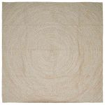 Covor Natural și Alb 240 x 240 cm Iută GartenMobel Dekor