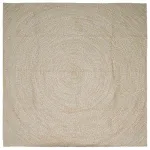 Covor Natural și Alb 240 x 240 cm Iută GartenMobel Dekor