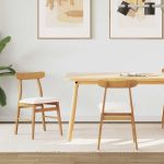 Scaun de sufragerie 2 pcs Natural și deschis GartenMobel Dekor