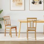 Scaun de sufragerie 2 pcs Natural și deschis GartenMobel Dekor