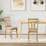 Scaun de sufragerie 2 pcs Natural și deschis GartenMobel Dekor