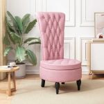 Scauncuspătarînalt Roz 56,5 x 70 x 110 cm Catifea GartenMobel Dekor