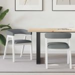 Scaune de dining 2 pcs Alb 54 x 57 x 73 cm GartenMobel Dekor