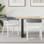 Scaune de dining 2 pcs Alb 54 x 57 x 73 cm GartenMobel Dekor