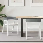 Scaune de dining 2 pcs Alb 54 x 57 x 73 cm GartenMobel Dekor