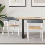 Scaune de dining 2 pcs Alb 54 x 57 x 73 cm GartenMobel Dekor