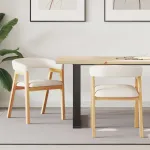 Scaune de dining 2 pcs natural 54 x 57 x 73 cm GartenMobel Dekor