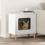 Casa pentru pisici Alb 51 x 30 x 52 cm Lemn compozit GartenMobel Dekor